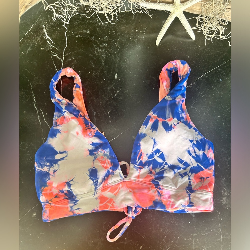 Maaji Bikini Top Blue Pink Tie dye NWOT S
